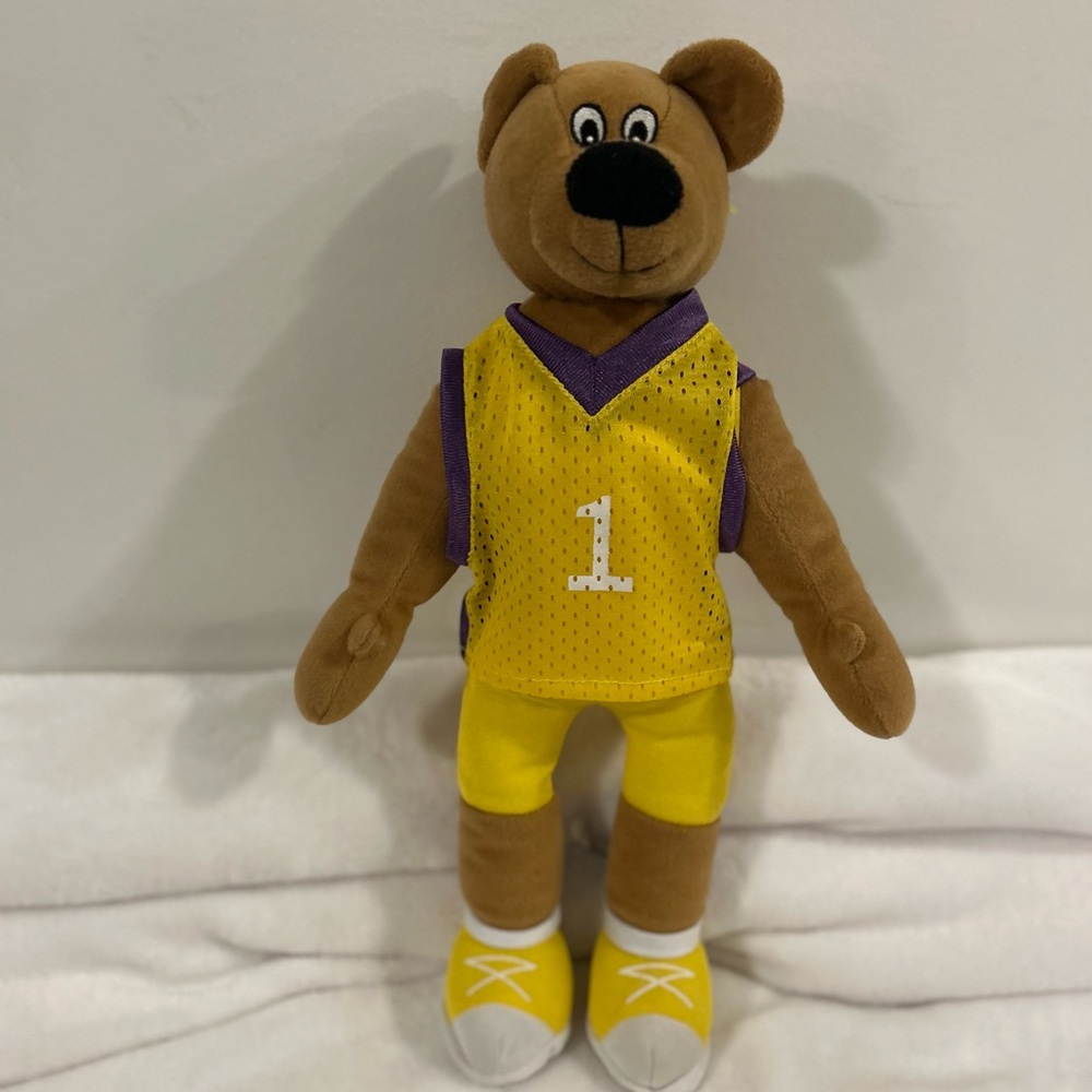 BJ Toy Company 17" Basketball Bear Plush in Laker Yellow/Purple